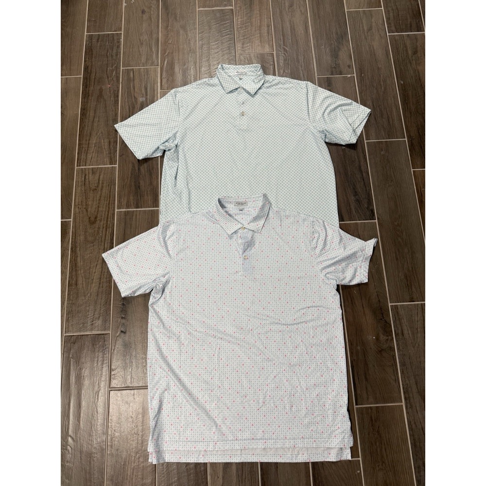 Lot of 2 Peter Millar Summer Comfort Golf Polos Skulls Performance XL